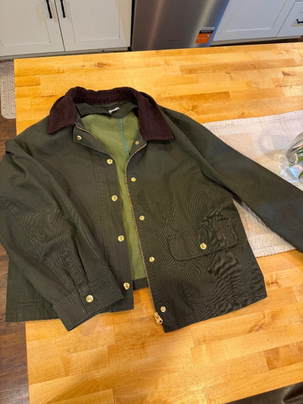 Jcrew green field jacket XL